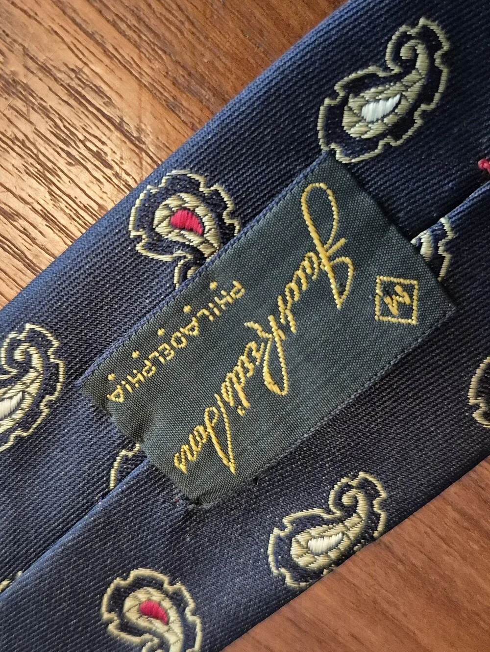 Vintage 60s Narrow Navy Paisley Tie